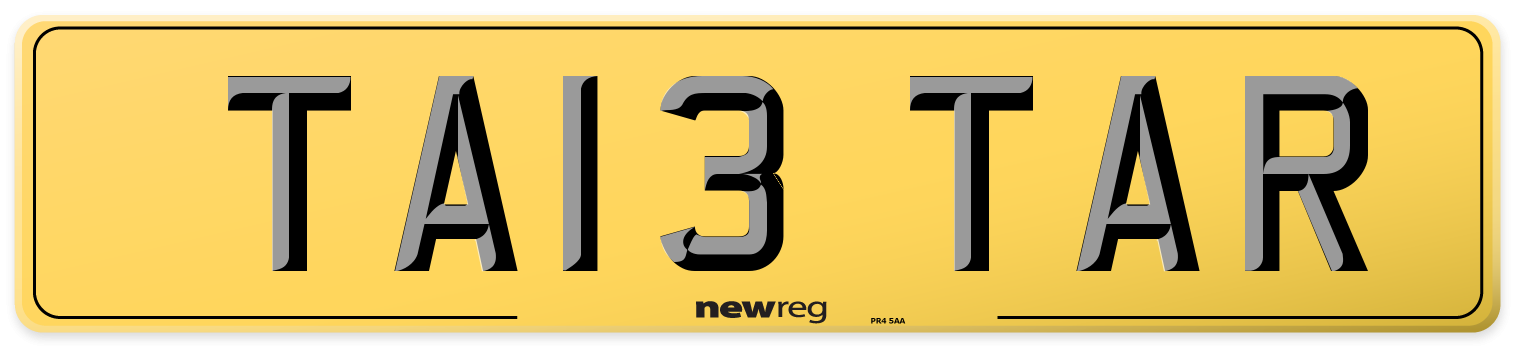 TA13 TAR Rear Number Plate