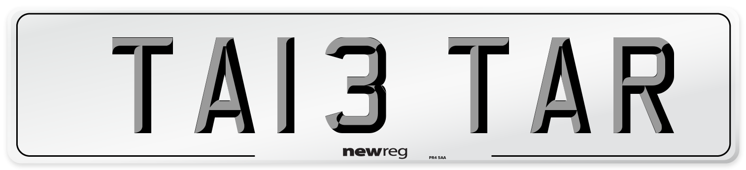 TA13 TAR Front Number Plate