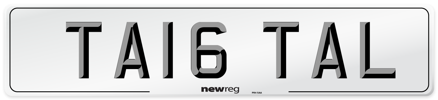 TA16 TAL Front Number Plate