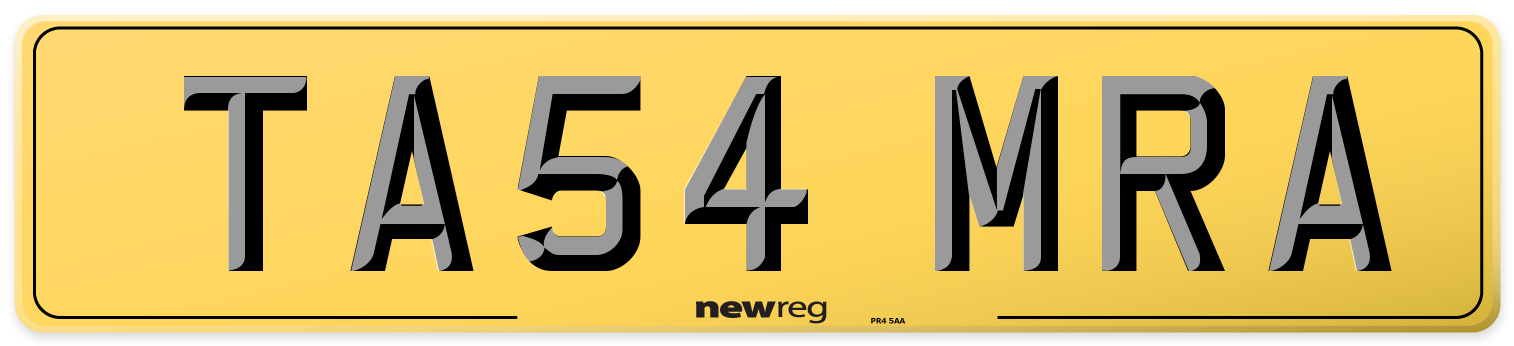 TA54 MRA Rear Number Plate