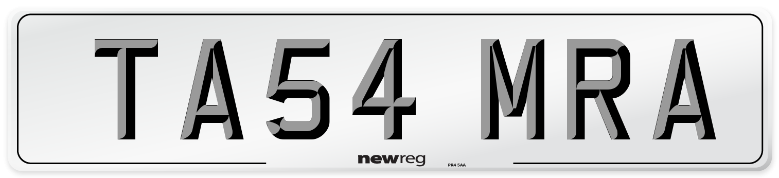 TA54 MRA Front Number Plate