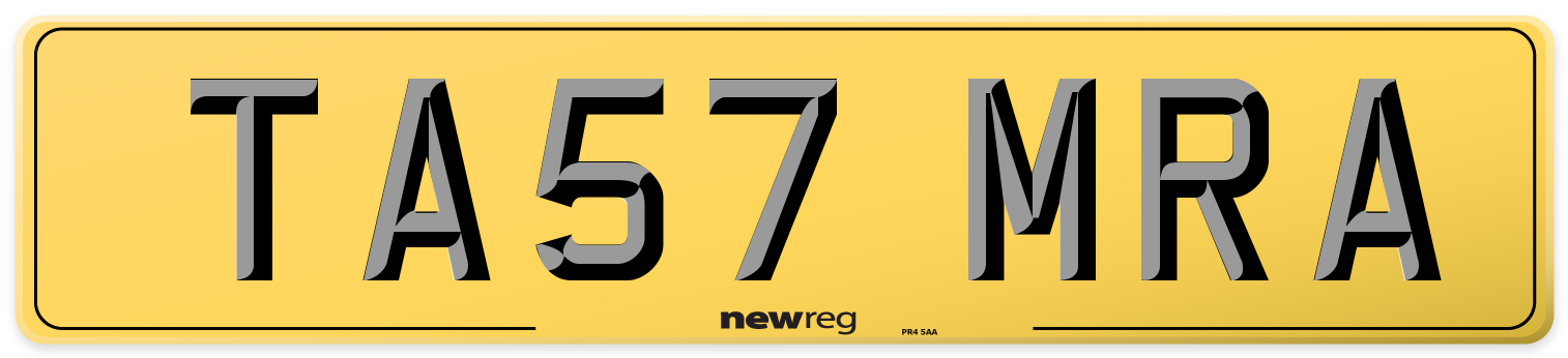 TA57 MRA Rear Number Plate