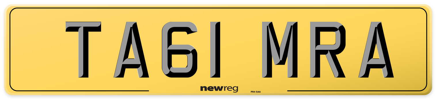 TA61 MRA Rear Number Plate