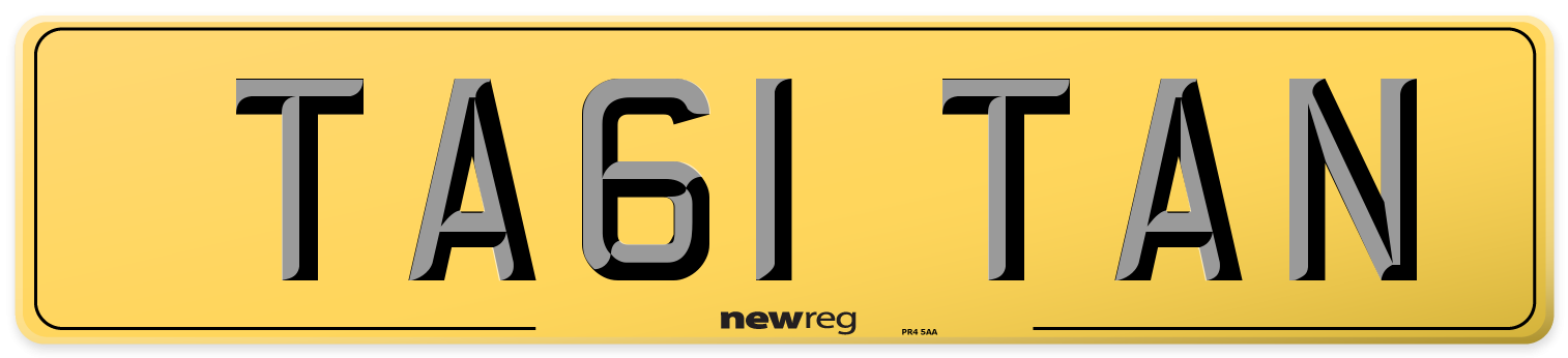 TA61 TAN Rear Number Plate