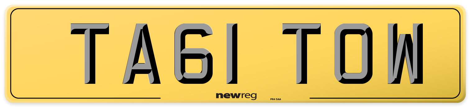 TA61 TOW Rear Number Plate