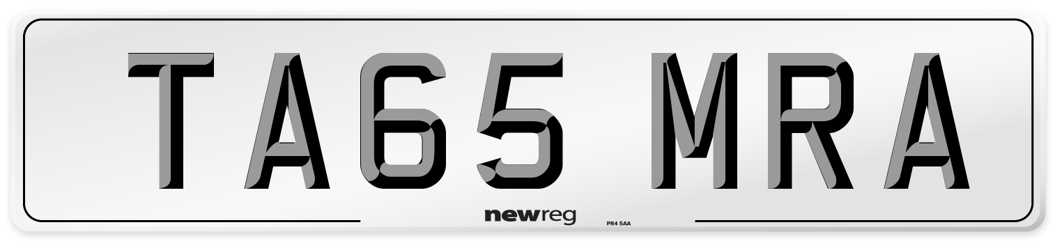 TA65 MRA Front Number Plate