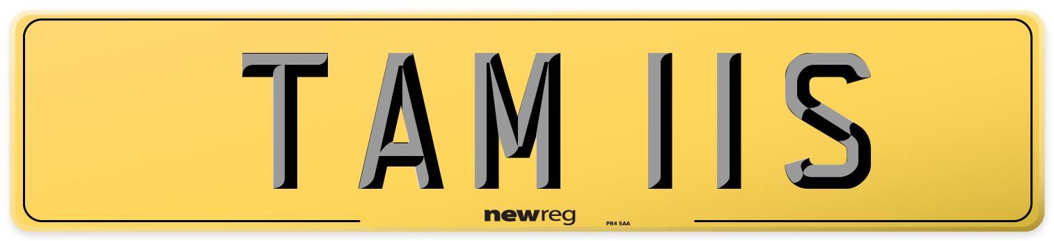 TAM 11S Rear Number Plate