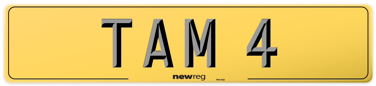 TAM 4 Rear Number Plate