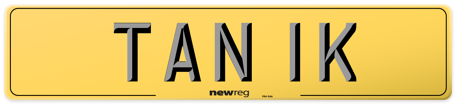 TAN 1K Rear Number Plate
