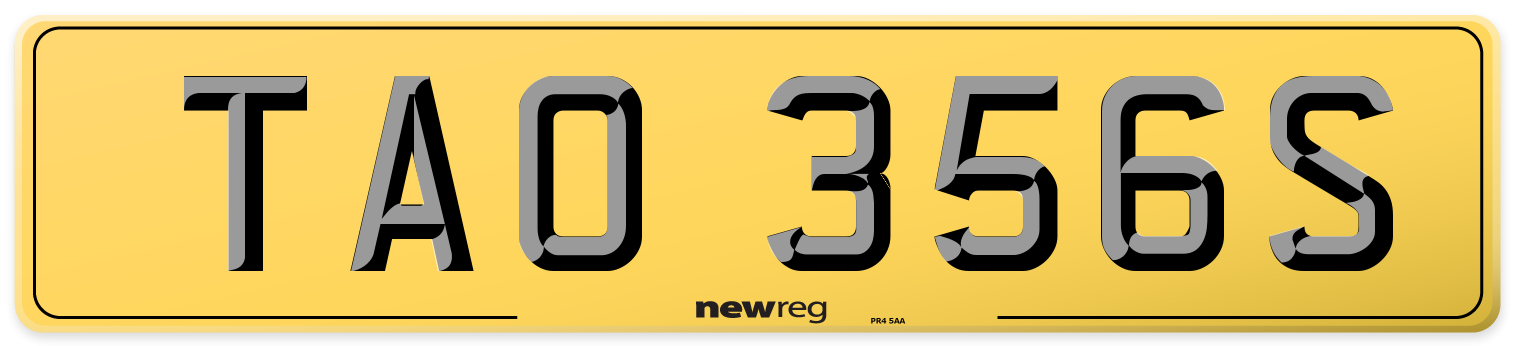 TAO 356S Rear Number Plate