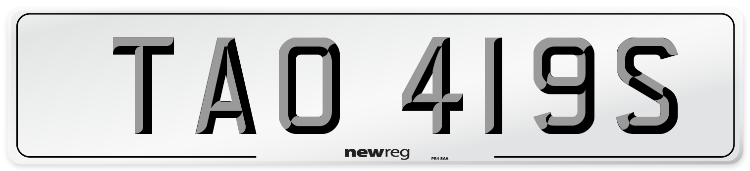 TAO 419S Front Number Plate