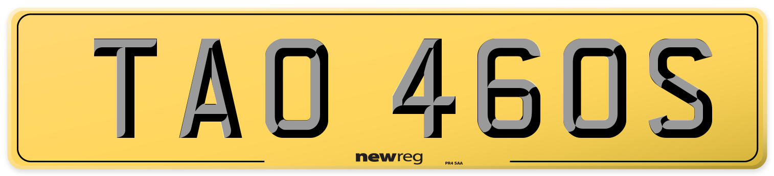 TAO 460S Rear Number Plate