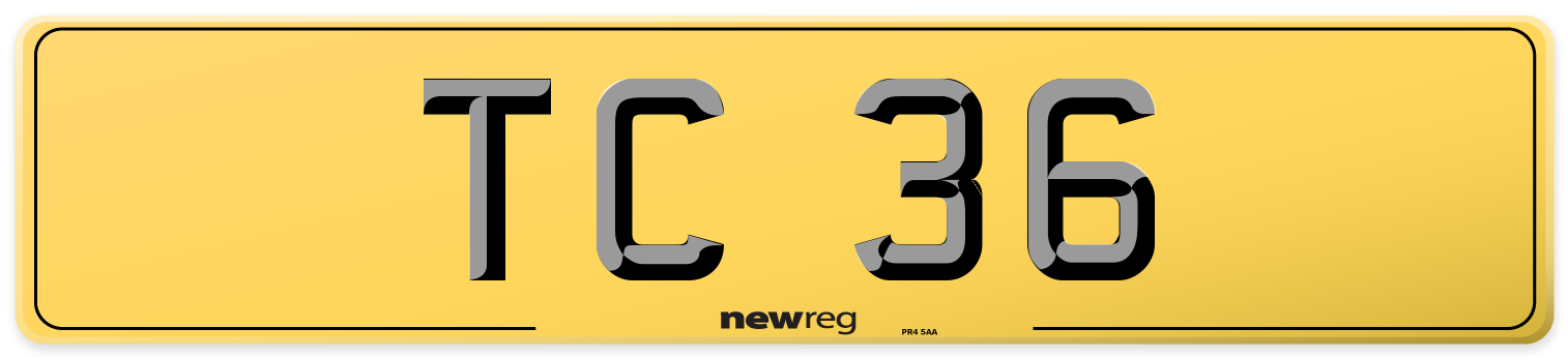 TC 36 Rear Number Plate