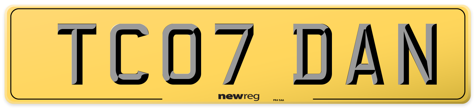TC07 DAN Rear Number Plate