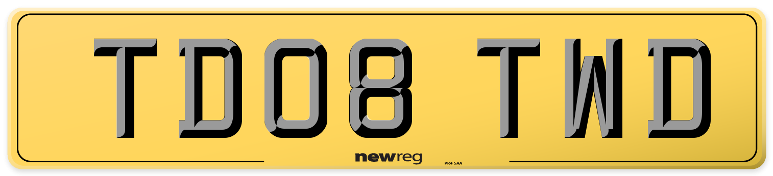 TD08 TWD Rear Number Plate