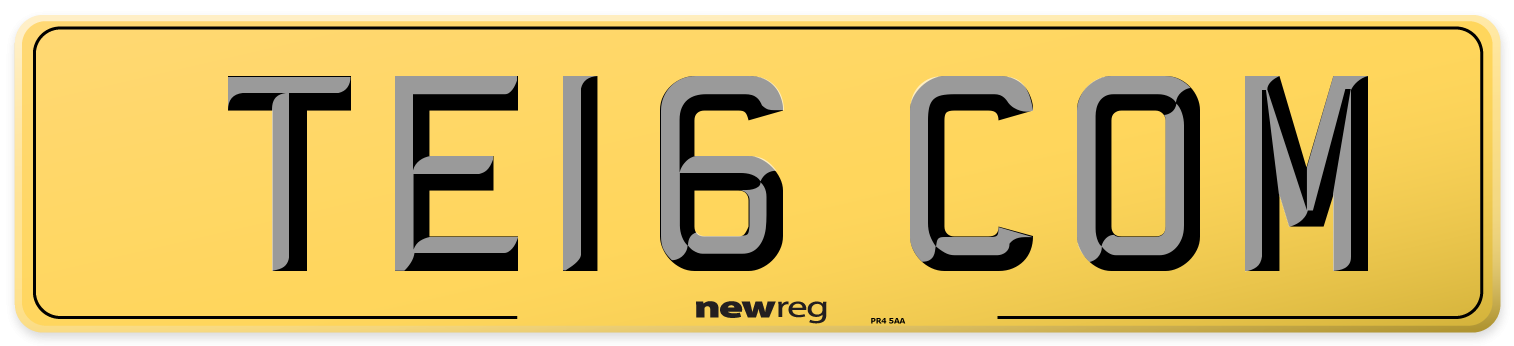 TE16 COM Rear Number Plate