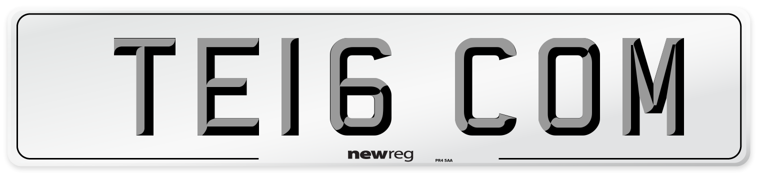TE16 COM Front Number Plate