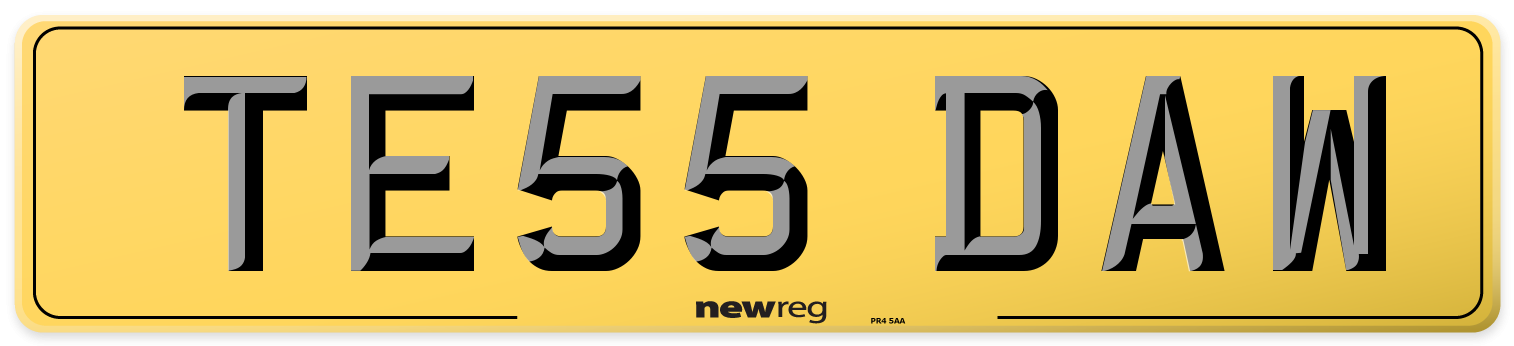 TE55 DAW Rear Number Plate