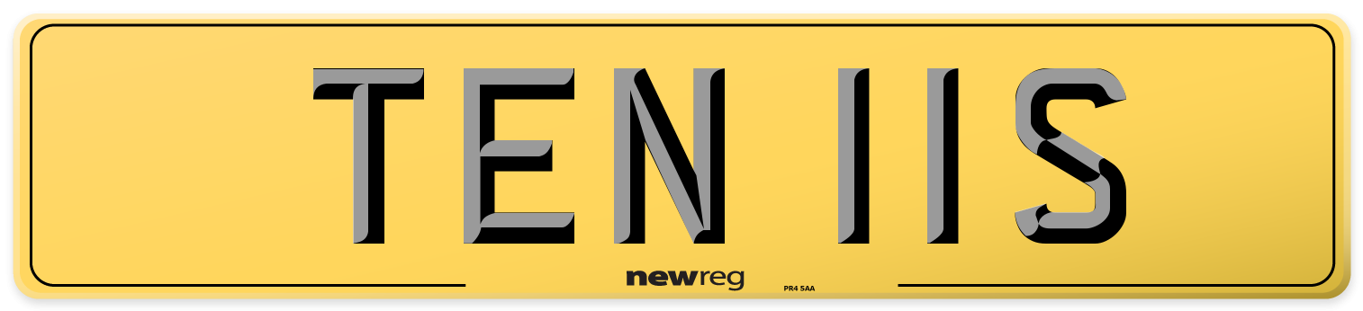 TEN 11S Rear Number Plate