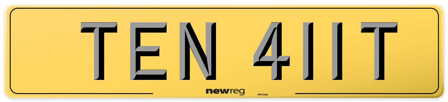 TEN 411T Rear Number Plate