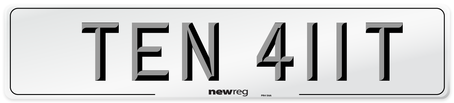 TEN 411T Front Number Plate