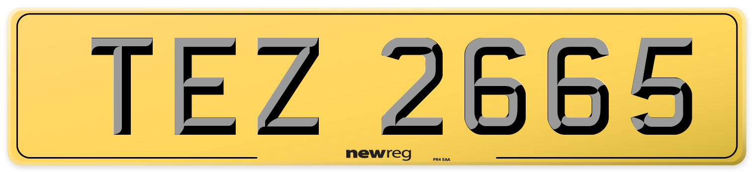 TEZ 2665 Rear Number Plate