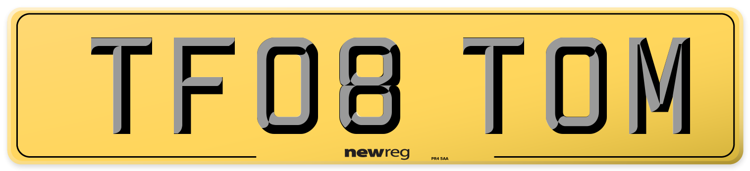 TF08 TOM Rear Number Plate