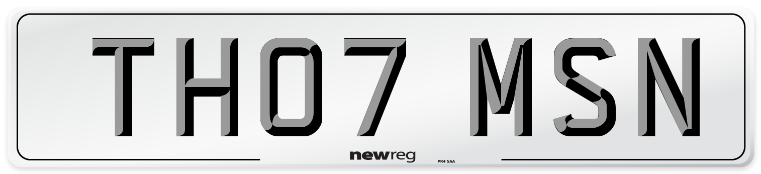 TH07 MSN Front Number Plate