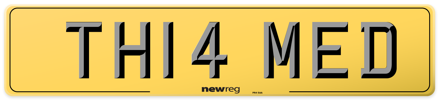TH14 MED Rear Number Plate