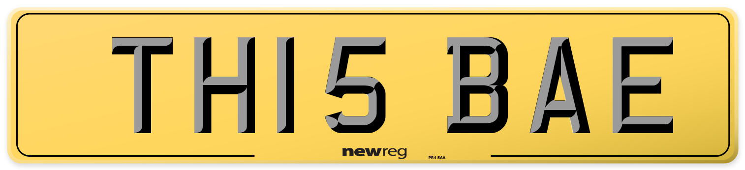 TH15 BAE Rear Number Plate