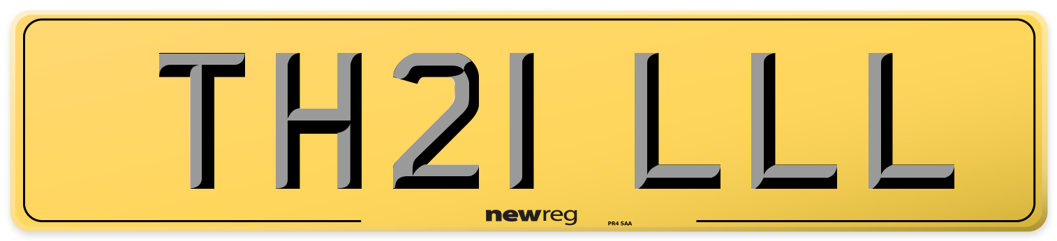TH21 LLL Rear Number Plate