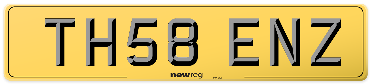 TH58 ENZ Rear Number Plate