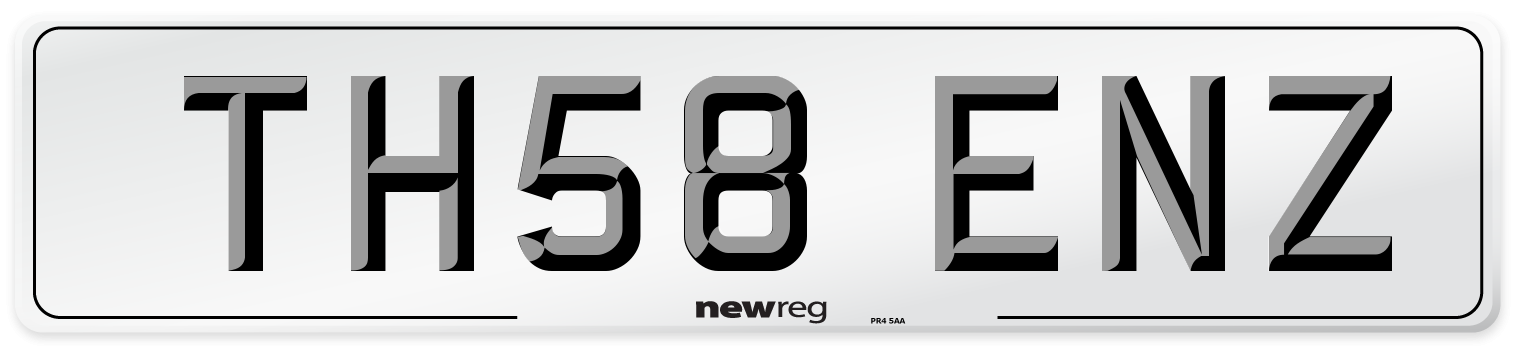 TH58 ENZ Front Number Plate