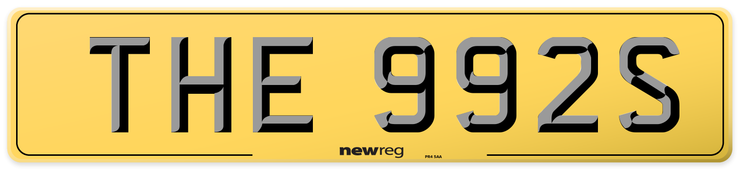 THE 992S Rear Number Plate