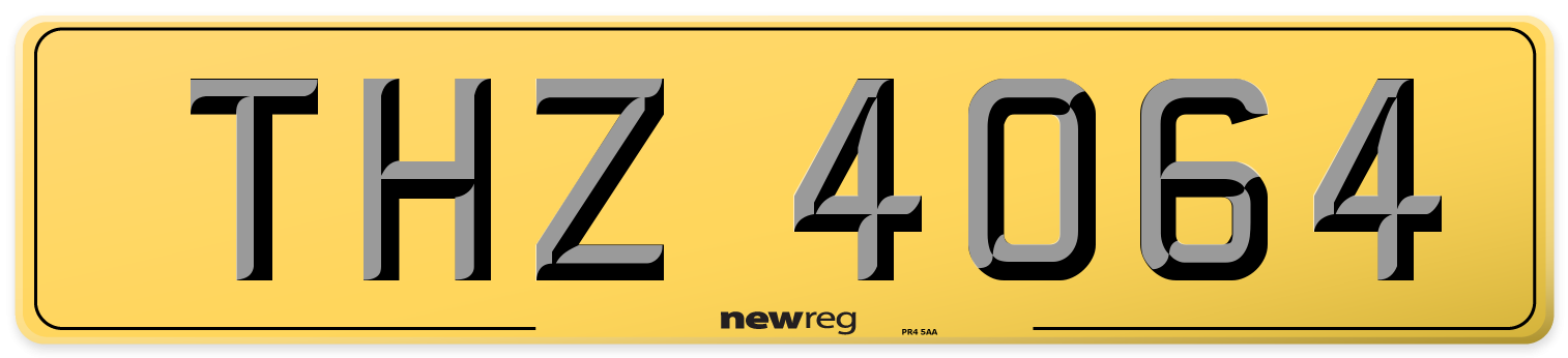 THZ 4064 Rear Number Plate