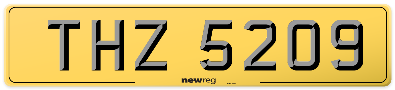 THZ 5209 Rear Number Plate