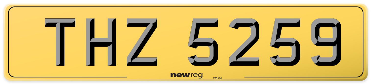 THZ 5259 Rear Number Plate