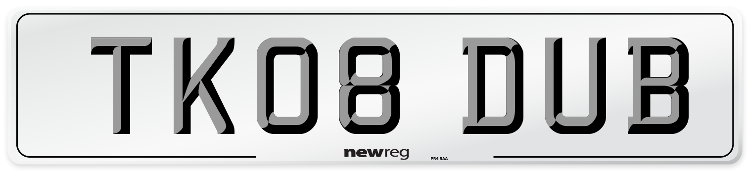 TK08 DUB Front Number Plate
