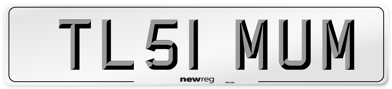 TL51 MUM Front Number Plate