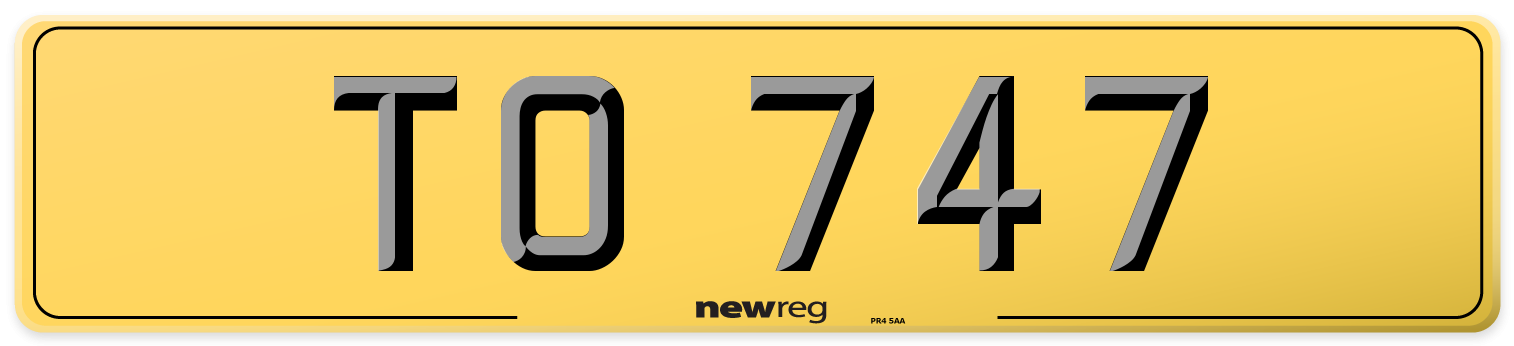 TO 747 Rear Number Plate