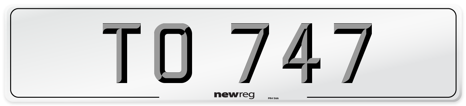 TO 747 Front Number Plate