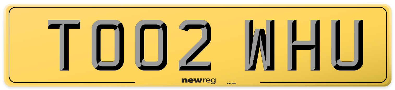 TO02 WHU Rear Number Plate