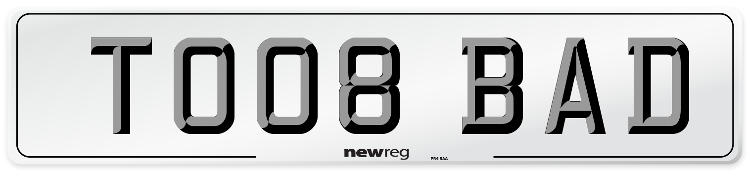 TO08 BAD Front Number Plate