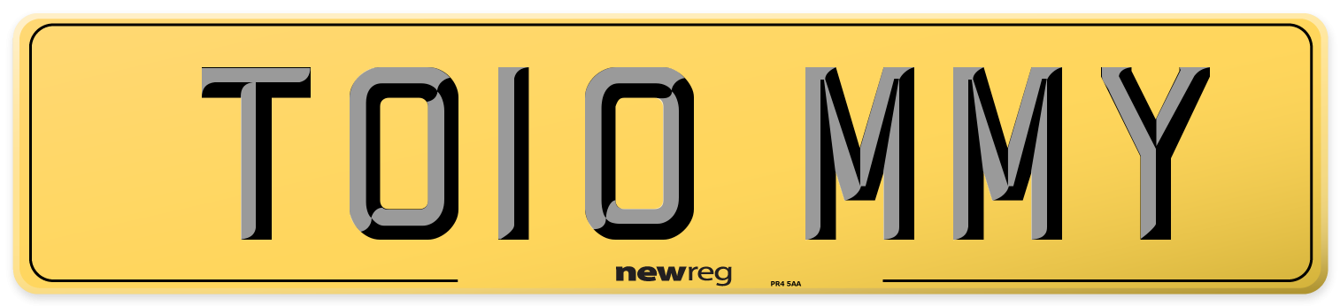 TO10 MMY Rear Number Plate