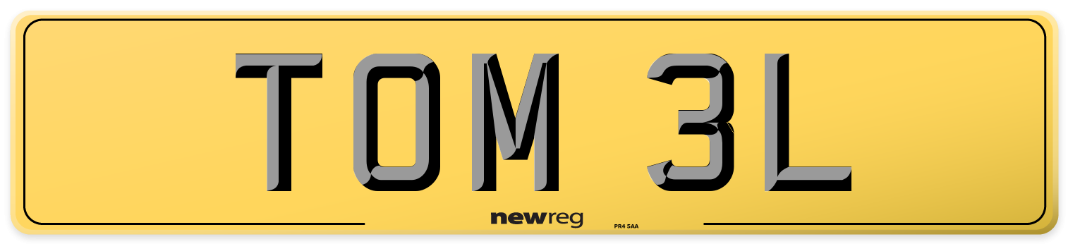 TOM 3L Rear Number Plate