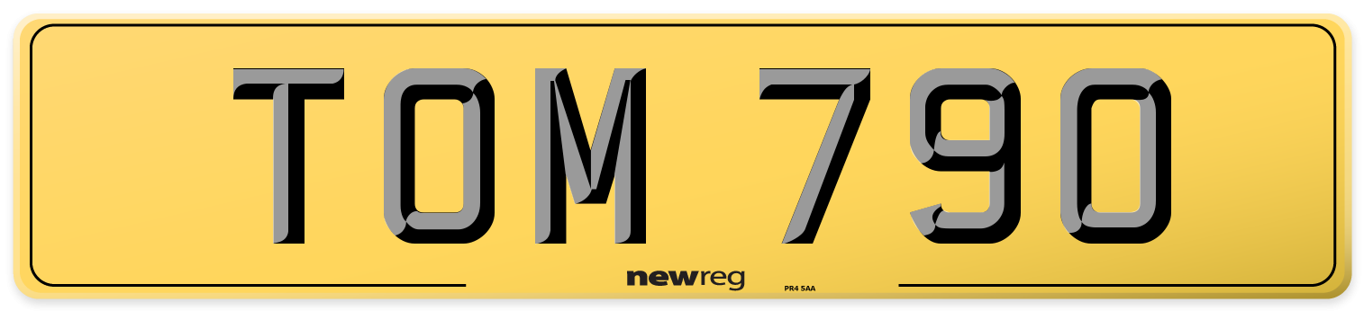 TOM 790 Rear Number Plate
