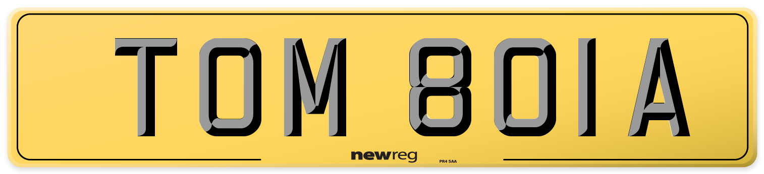 TOM 801A Rear Number Plate