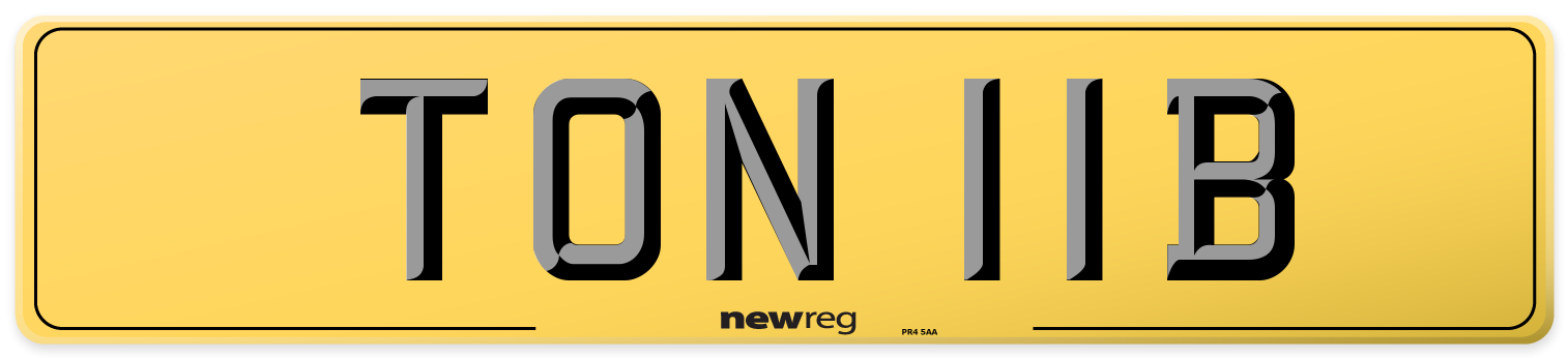 TON 11B Rear Number Plate
