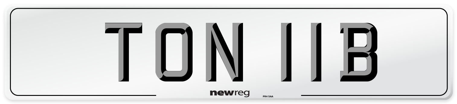 TON 11B Front Number Plate