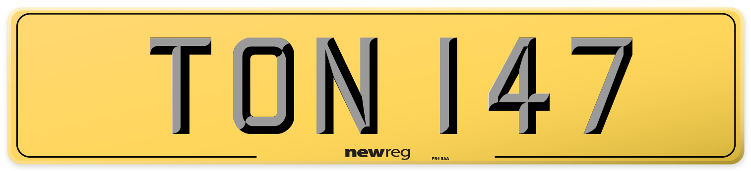 TON 147 Rear Number Plate